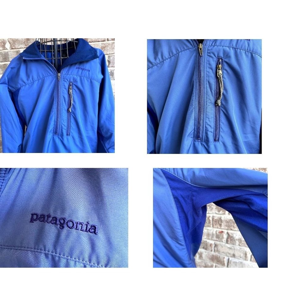 Patagonia Windbreaker Rain Jacket Unisex Small Blue Stetch Panels Zippe… - Picture 2 of 12